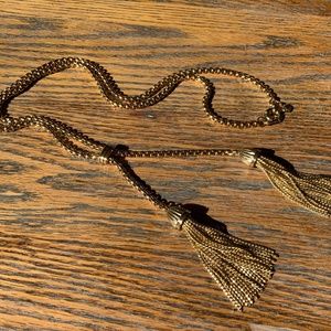 J CREW Gold chain tassel necklace/like new condition